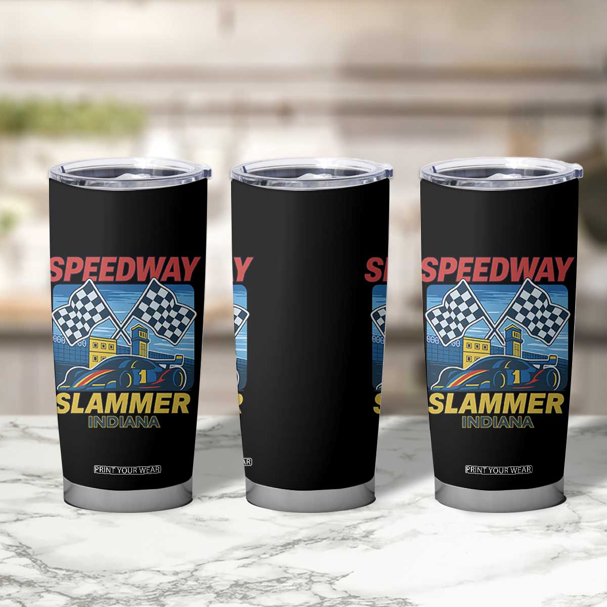 Speedway Slammer 2025 Tumbler Cup Indiana Alcatraz Vintage Racing Graphic TS02 Print Your Wear