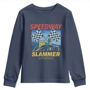 Speedway Slammer 2025 Youth Sweatshirt Indiana Alcatraz Vintage Racing Graphic TS02 Navy Print Your Wear