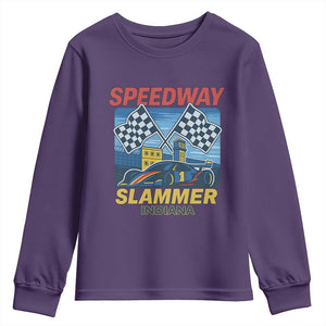 Speedway Slammer 2025 Youth Sweatshirt Indiana Alcatraz Vintage Racing Graphic TS02 Purple Print Your Wear