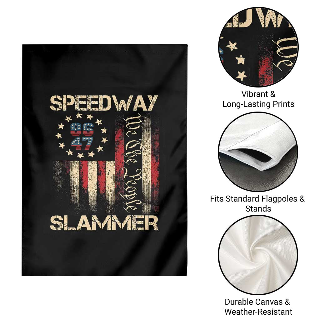 Speedway Slammer 2025 Garden Flag We The People Patriotic Distressed American Flag TS02 Print Your Wear