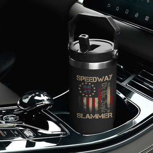 Speedway Slammer 2025 Flip Straw Tumbler We The People Patriotic Distressed American Flag TS02 Print Your Wear
