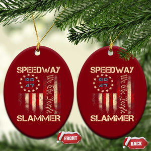 Speedway Slammer 2025 Ceramic Ornament We The People Patriotic Distressed American Flag TS02 Print Your Wear