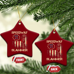 Speedway Slammer 2025 Ceramic Ornament We The People Patriotic Distressed American Flag TS02 Print Your Wear