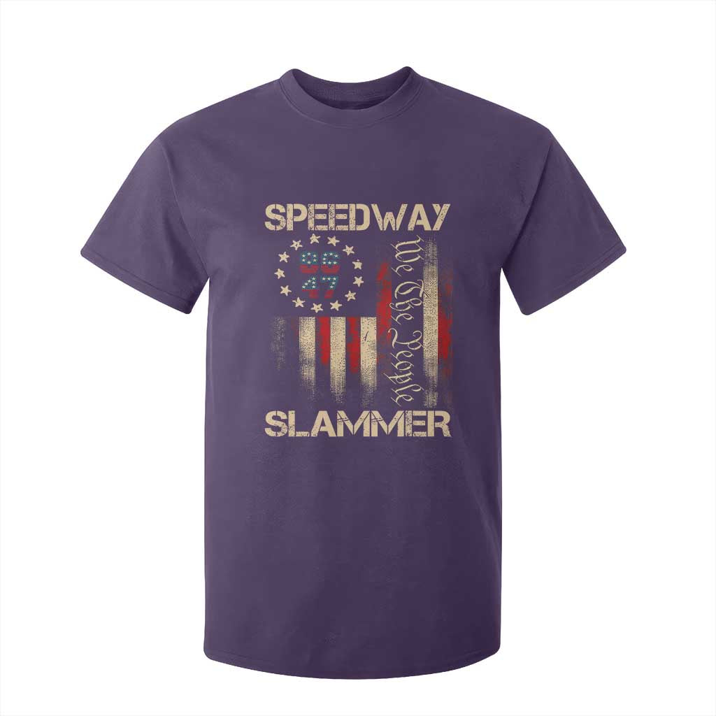 Speedway Slammer 2025 T Shirt For Kid We The People Patriotic Distressed American Flag TS02 Purple Print Your Wear