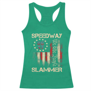 Speedway Slammer 2025 Racerback Tank Top We The People Patriotic Distressed American Flag TS02 Irish Green Print Your Wear