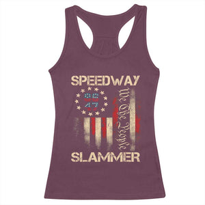 Speedway Slammer 2025 Racerback Tank Top We The People Patriotic Distressed American Flag TS02 Maroon Print Your Wear