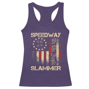 Speedway Slammer 2025 Racerback Tank Top We The People Patriotic Distressed American Flag TS02 Purple Print Your Wear