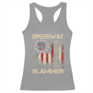 Speedway Slammer 2025 Racerback Tank Top We The People Patriotic Distressed American Flag TS02 Sport Gray Print Your Wear