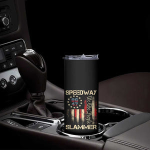 Speedway Slammer 2025 Skinny Tumbler We The People Patriotic Distressed American Flag TS02 Print Your Wear