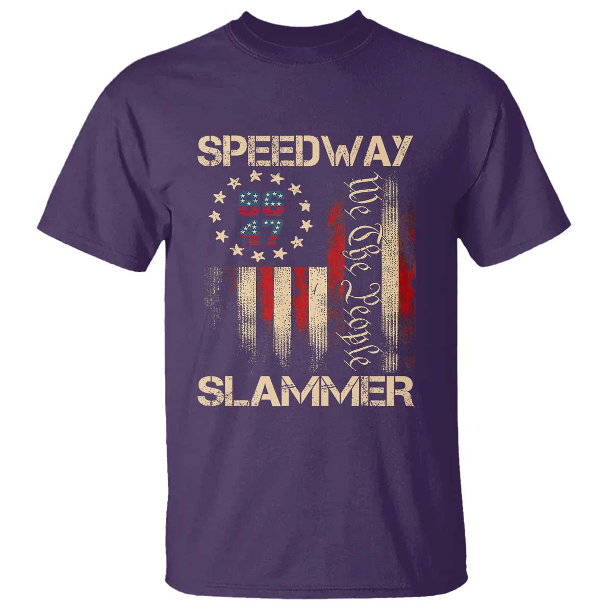 Speedway Slammer 2025 T Shirt We The People Patriotic Distressed American Flag TS02 Purple Print Your Wear