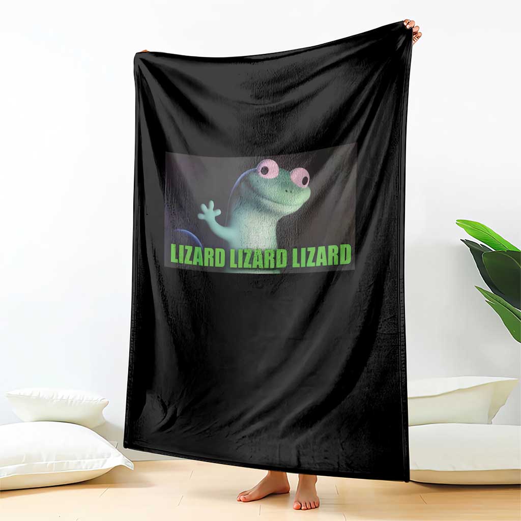 Funny Lizard Lizard Lizard Throw Blanket Weirdcore Gecko Meme TS02 Print Your Wear