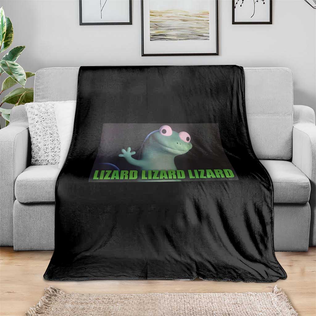 Funny Lizard Lizard Lizard Throw Blanket Weirdcore Gecko Meme TS02 Print Your Wear