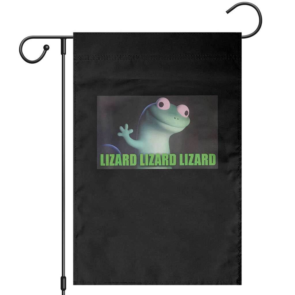 Funny Lizard Lizard Lizard Garden Flag Weirdcore Gecko Meme TS02 Black Print Your Wear