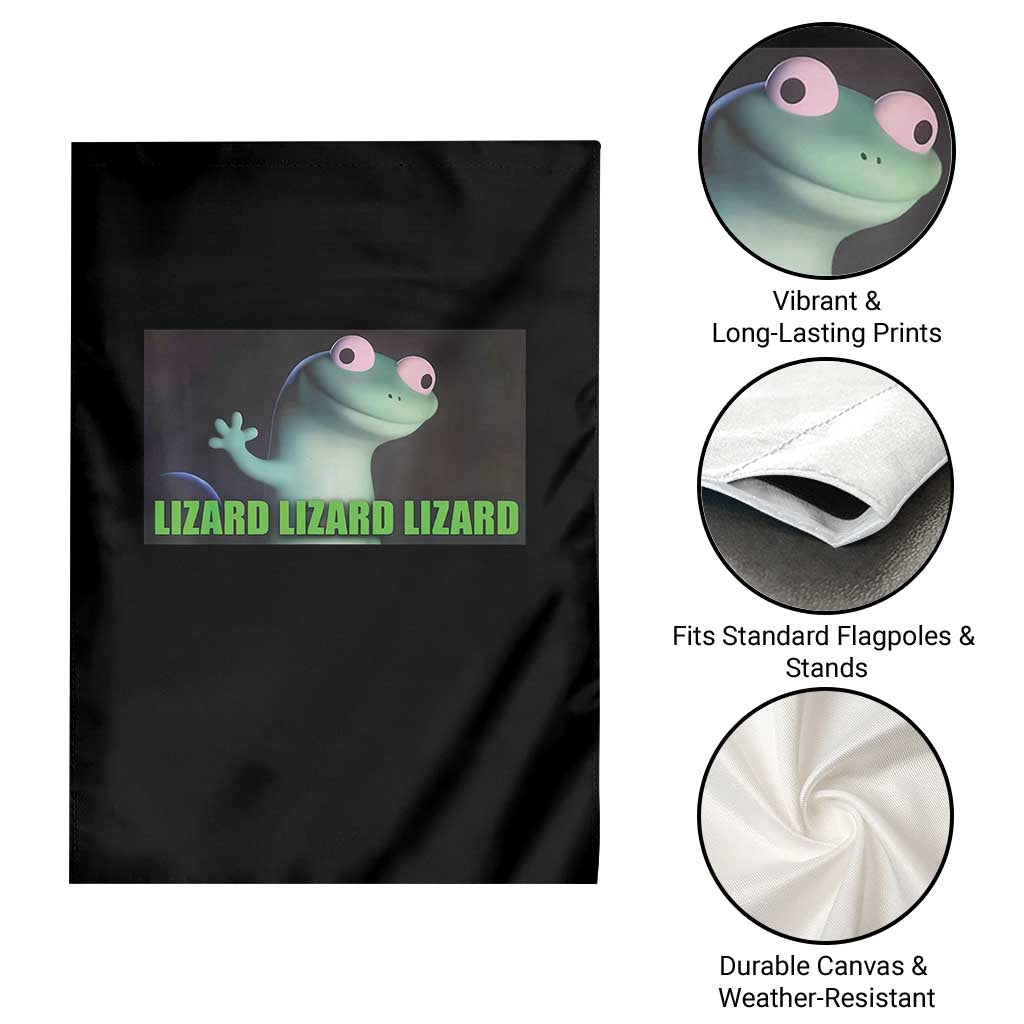 Funny Lizard Lizard Lizard Garden Flag Weirdcore Gecko Meme TS02 Print Your Wear