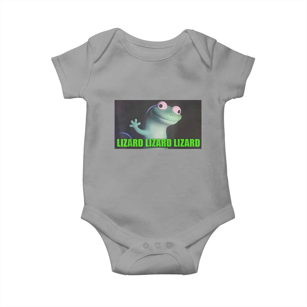 Funny Lizard Lizard Lizard Baby Onesie Weirdcore Gecko Meme TS02 Sport Gray Print Your Wear
