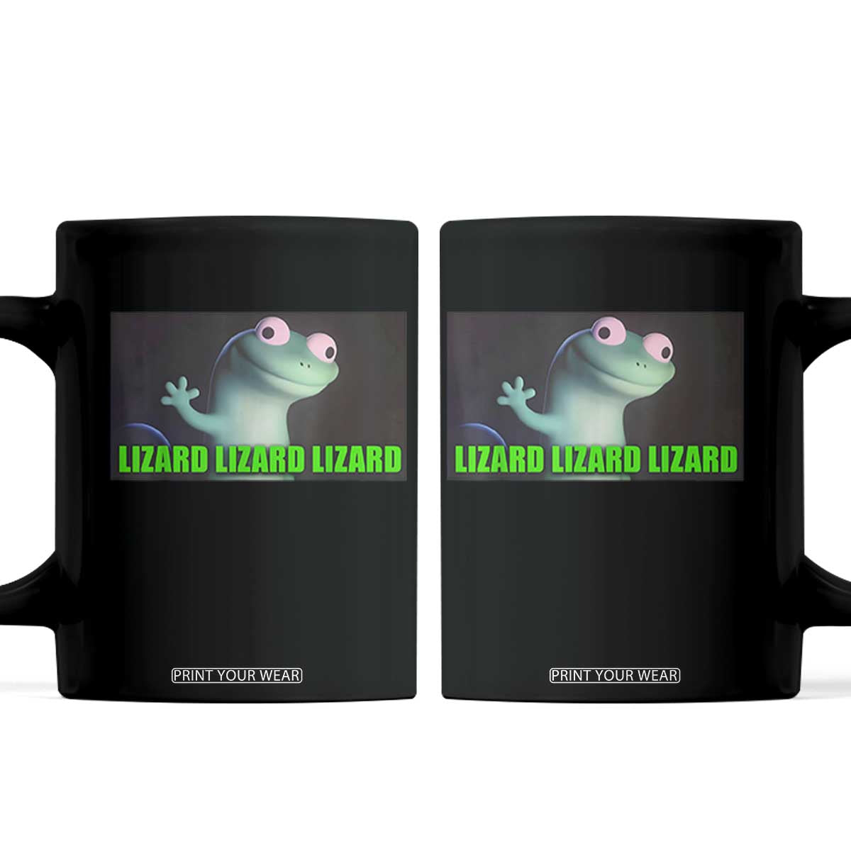 Funny Lizard Lizard Lizard Coffee Mug Weirdcore Gecko Meme TS02 Black Print Your Wear