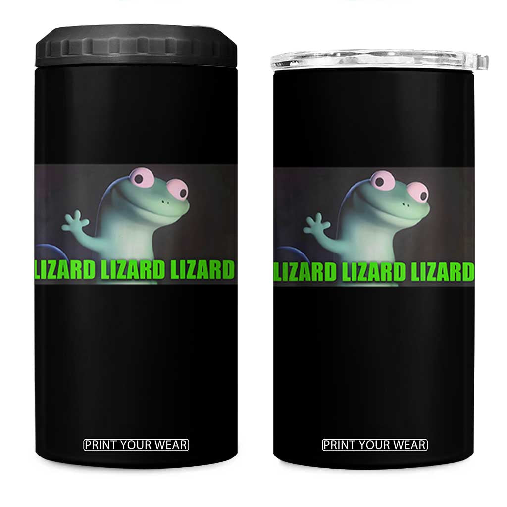 Funny Lizard Lizard Lizard 4 in 1 Can Cooler Tumbler Weirdcore Gecko Meme TS02 One Size: 16 oz Black Print Your Wear