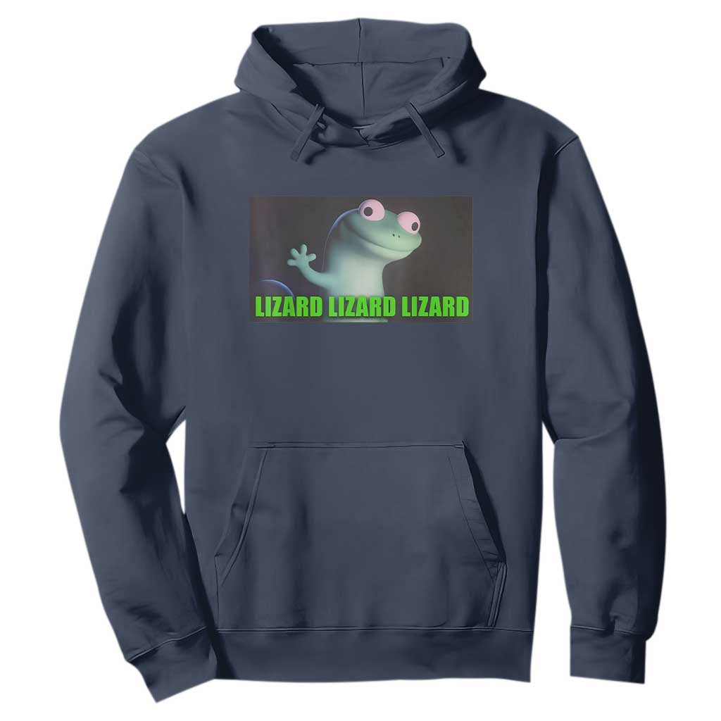 Funny Lizard Lizard Lizard Hoodie Weirdcore Gecko Meme TS02 Navy Print Your Wear