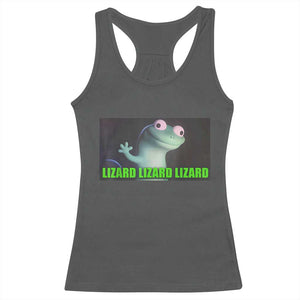 Funny Lizard Lizard Lizard Racerback Tank Top Weirdcore Gecko Meme TS02 Dark Heather Print Your Wear