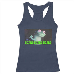 Funny Lizard Lizard Lizard Racerback Tank Top Weirdcore Gecko Meme TS02 Navy Print Your Wear
