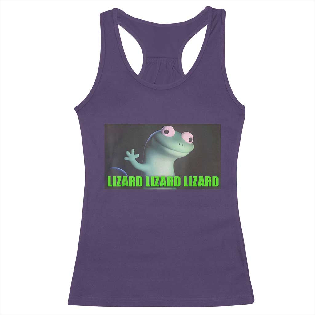 Funny Lizard Lizard Lizard Racerback Tank Top Weirdcore Gecko Meme TS02 Purple Print Your Wear