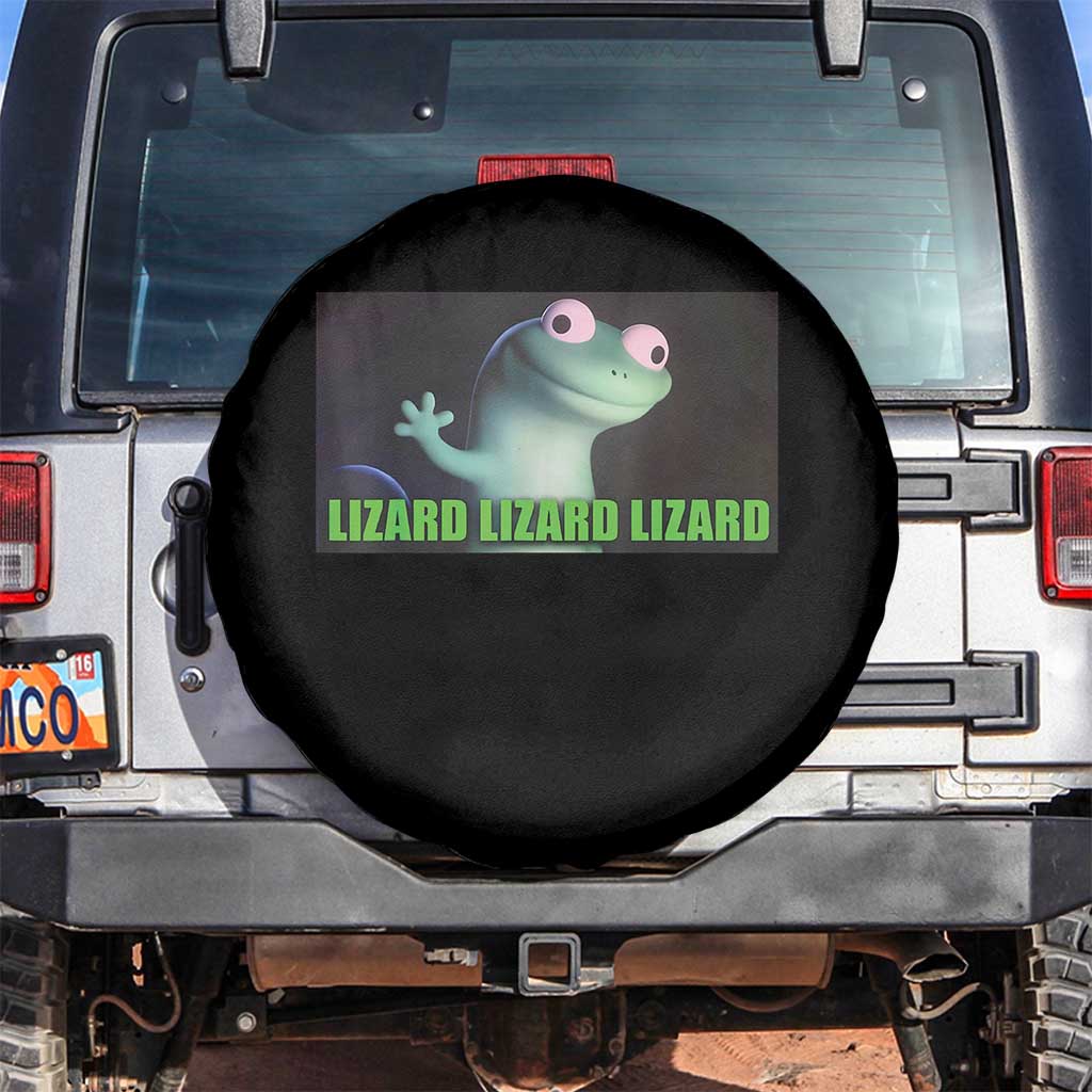 Funny Lizard Lizard Lizard Spare Tire Cover Weirdcore Gecko Meme TS02 No hole Black Print Your Wear