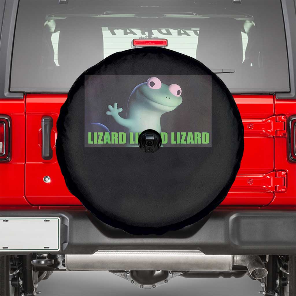 Funny Lizard Lizard Lizard Spare Tire Cover Weirdcore Gecko Meme TS02 Black Print Your Wear
