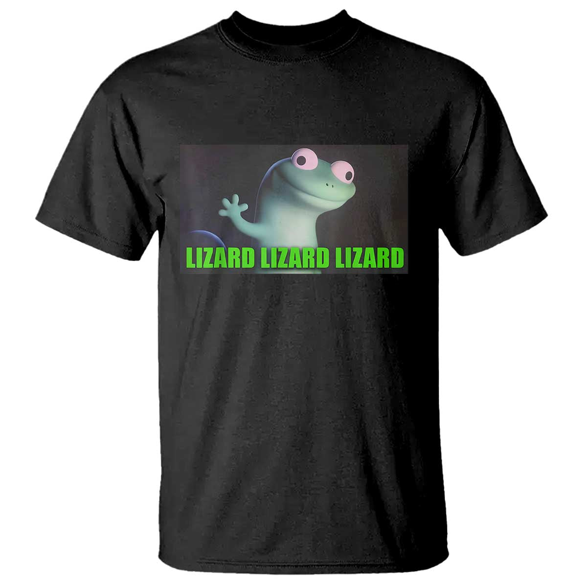 Funny Lizard Lizard Lizard T Shirt Weirdcore Gecko Meme TS02 Black Print Your Wear