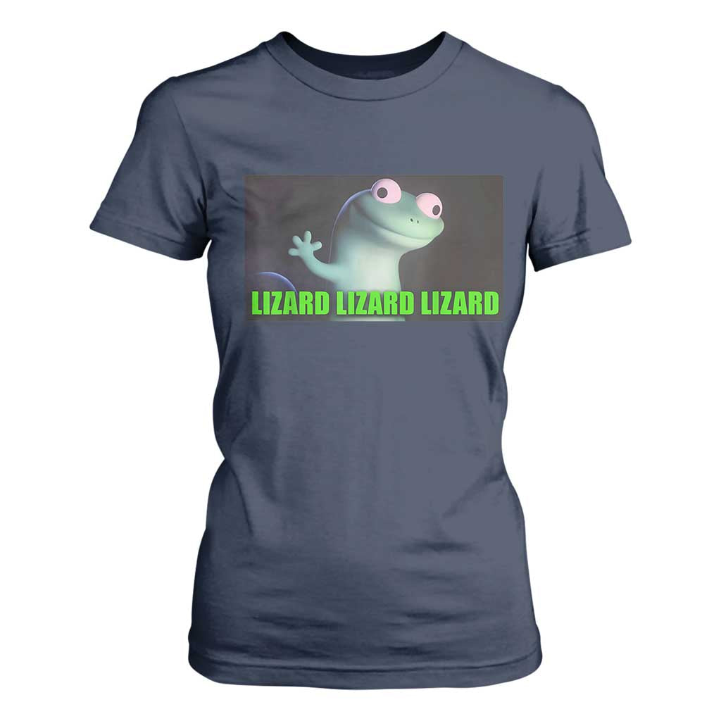 Funny Lizard Lizard Lizard T Shirt For Women Weirdcore Gecko Meme TS02 Navy Print Your Wear