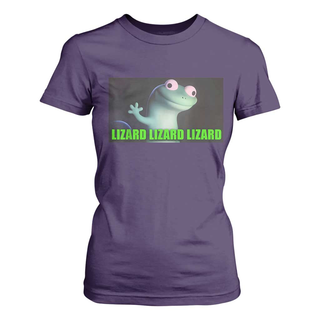 Funny Lizard Lizard Lizard T Shirt For Women Weirdcore Gecko Meme TS02 Purple Print Your Wear