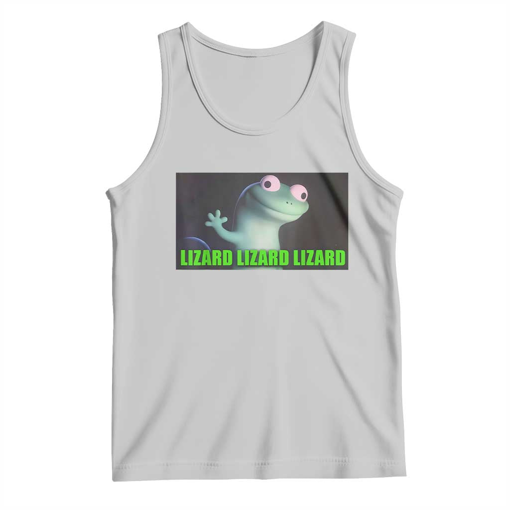 Funny Lizard Lizard Lizard Tank Top Weirdcore Gecko Meme TS02 Ash Print Your Wear