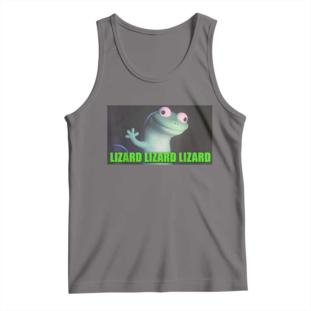 Funny Lizard Lizard Lizard Tank Top Weirdcore Gecko Meme TS02 Deep Heather Print Your Wear