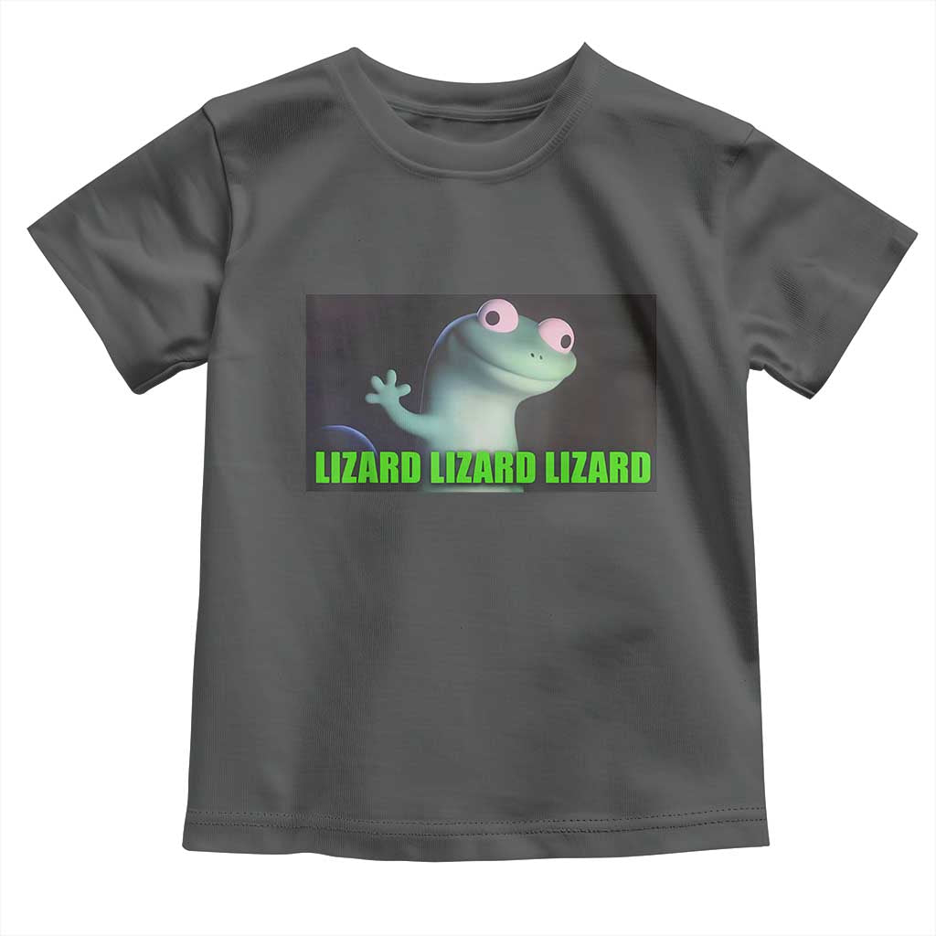 Funny Lizard Lizard Lizard Toddler T Shirt Weirdcore Gecko Meme TS02 Dark Heather Print Your Wear