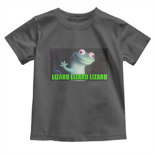 Funny Lizard Lizard Lizard Toddler T Shirt Weirdcore Gecko Meme TS02 Dark Heather Print Your Wear