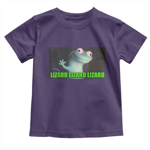 Funny Lizard Lizard Lizard Toddler T Shirt Weirdcore Gecko Meme TS02 Purple Print Your Wear