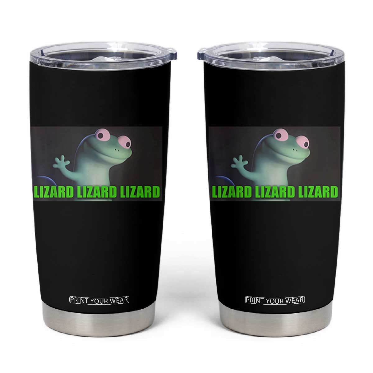 Funny Lizard Lizard Lizard Tumbler Cup Weirdcore Gecko Meme TS02 Black Print Your Wear