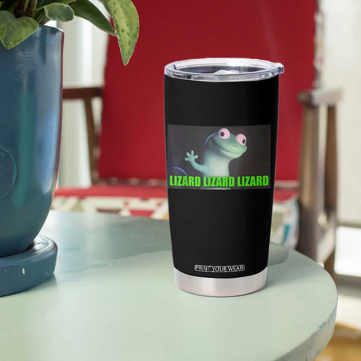 Funny Lizard Lizard Lizard Tumbler Cup Weirdcore Gecko Meme TS02 Print Your Wear