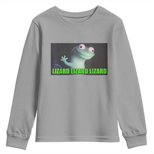 Funny Lizard Lizard Lizard Youth Sweatshirt Weirdcore Gecko Meme TS02 Sport Gray Print Your Wear