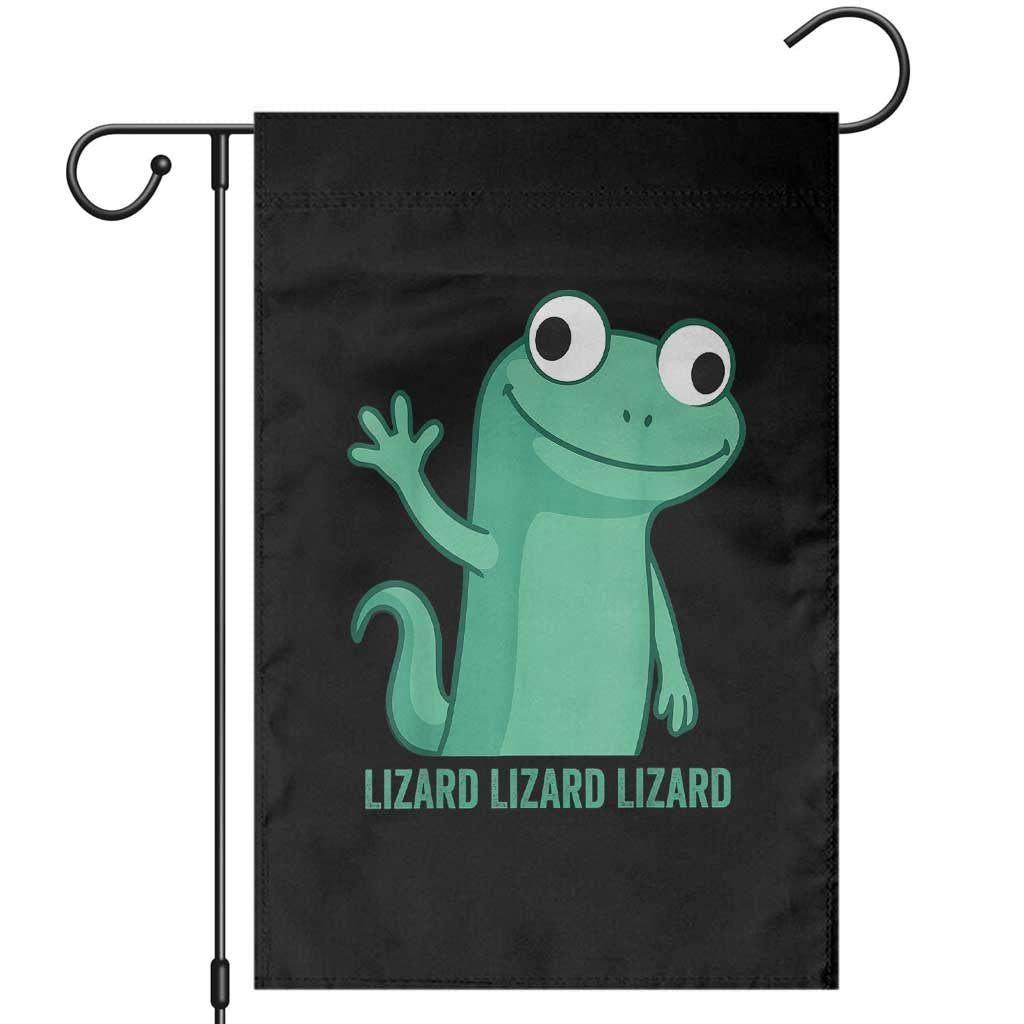 Funny Lizard Lizard Lizard Garden Flag Cute Gecko Reptile Meme TS02 Black Print Your Wear