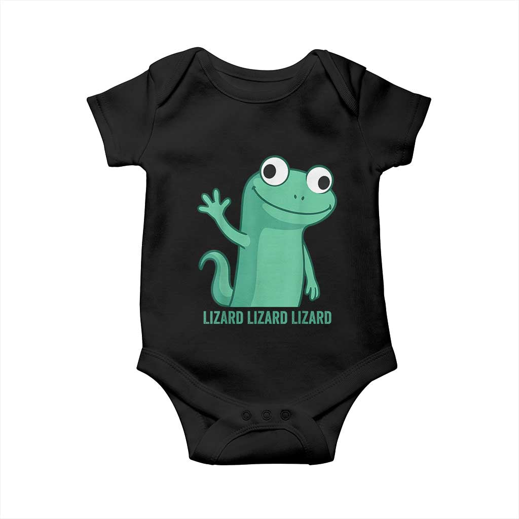 Funny Lizard Lizard Lizard Baby Onesie Cute Gecko Reptile Meme TS02 Black Print Your Wear