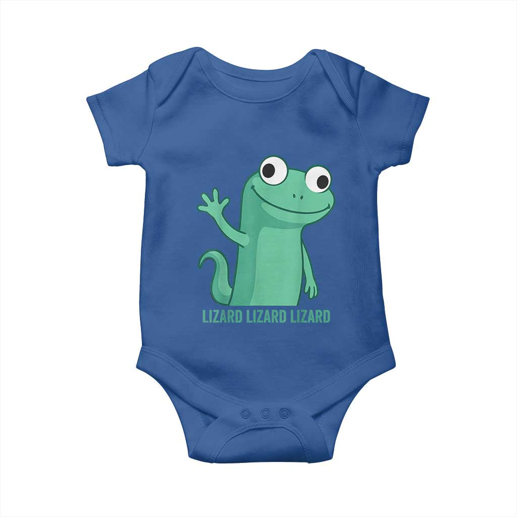 Funny Lizard Lizard Lizard Baby Onesie Cute Gecko Reptile Meme TS02 Royal Blue Print Your Wear