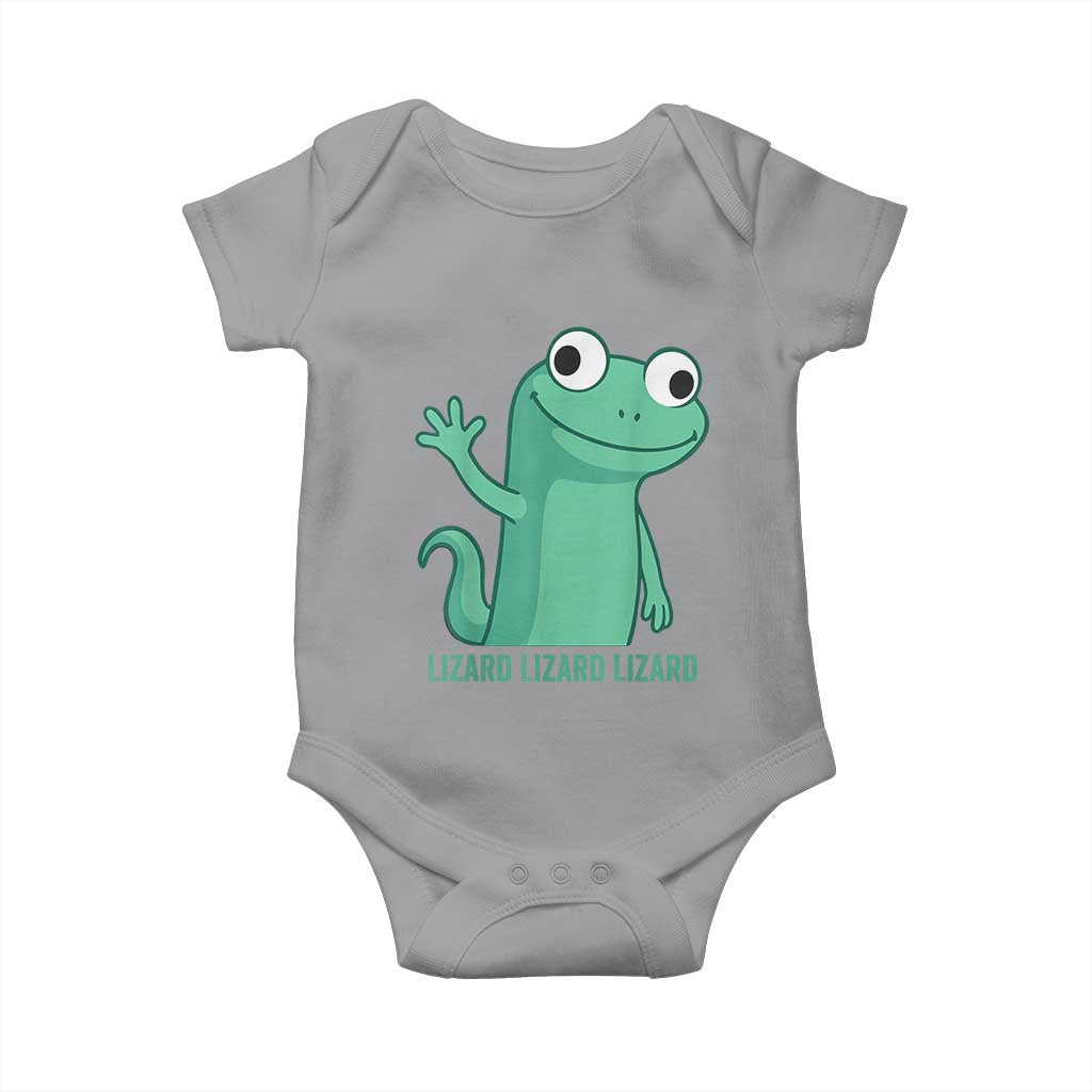 Funny Lizard Lizard Lizard Baby Onesie Cute Gecko Reptile Meme TS02 Sport Gray Print Your Wear