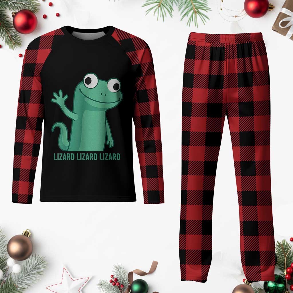 Funny Lizard Lizard Lizard Plaid Pajama Set Cute Gecko Reptile Meme TS02 Buffalo Plaid Print Your Wear