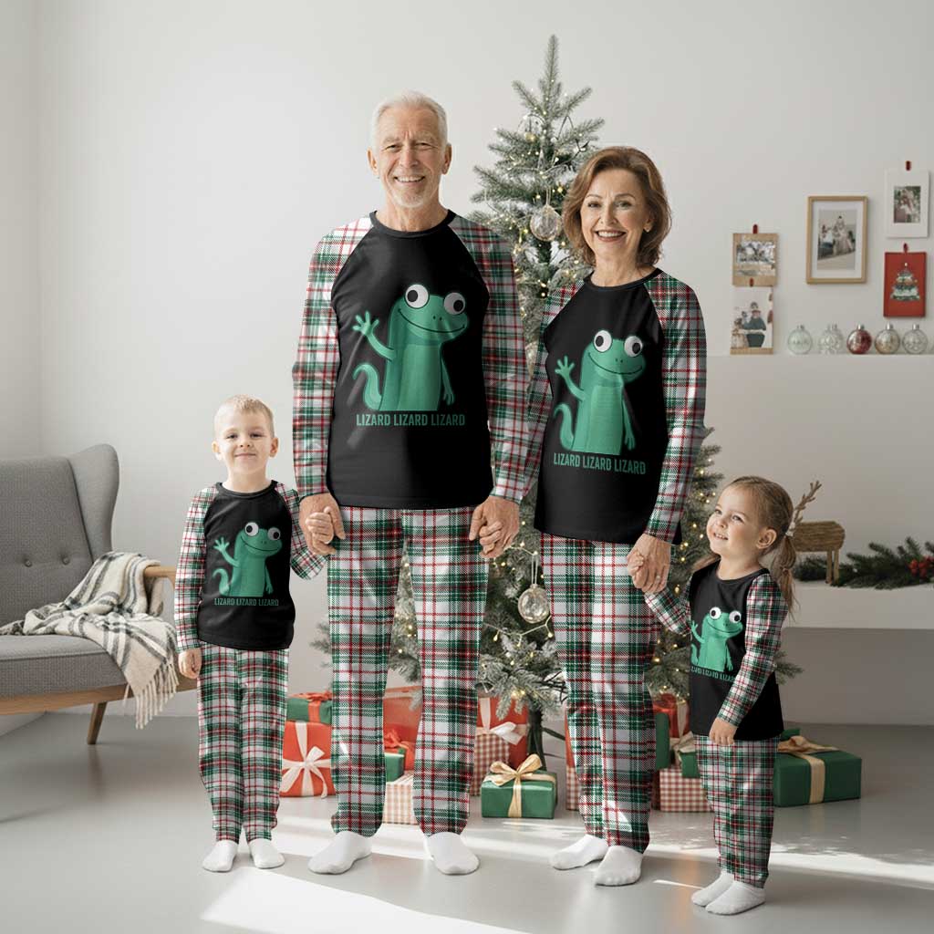 Funny Lizard Lizard Lizard Plaid Pajama Set Cute Gecko Reptile Meme TS02 Christmas Plaid Print Your Wear