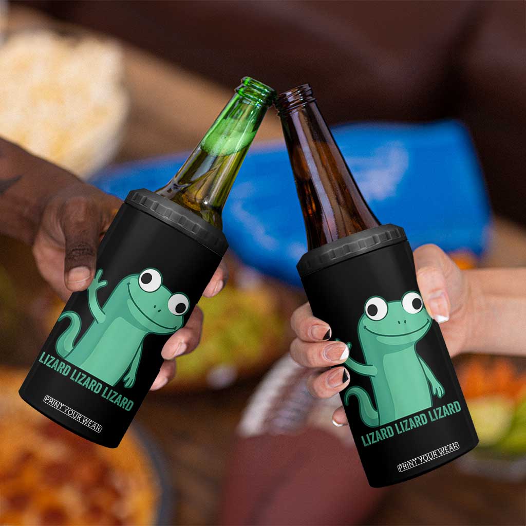 Funny Lizard Lizard Lizard 4 in 1 Can Cooler Tumbler Cute Gecko Reptile Meme TS02 Print Your Wear