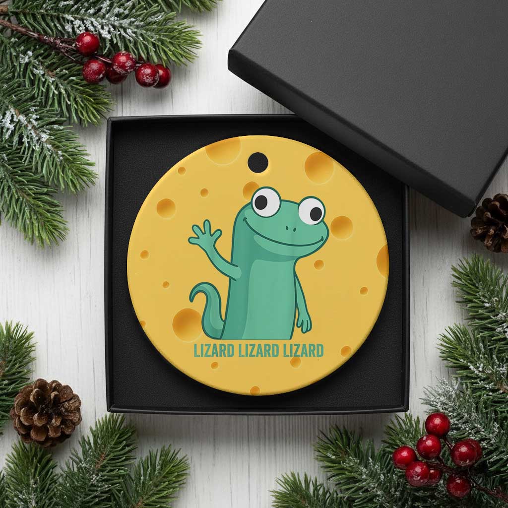 Funny Lizard Lizard Lizard Ceramic Ornament Cute Gecko Reptile Meme TS02 1pc Yellow Cheese Print Your Wear