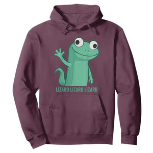 Funny Lizard Lizard Lizard Hoodie Cute Gecko Reptile Meme TS02 Maroon Print Your Wear