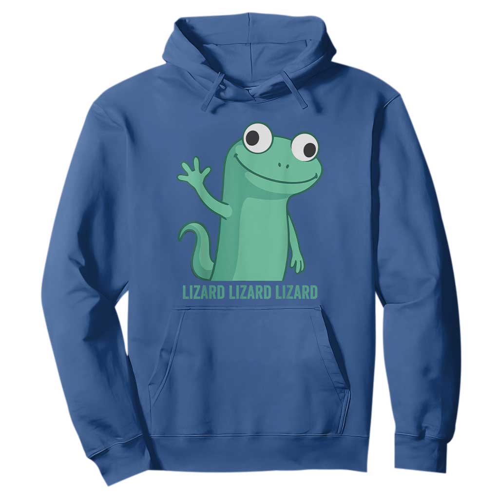 Funny Lizard Lizard Lizard Hoodie Cute Gecko Reptile Meme TS02 Royal Blue Print Your Wear