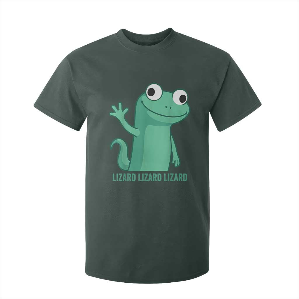 Funny Lizard Lizard Lizard T Shirt For Kid Cute Gecko Reptile Meme TS02 Dark Forest Green Print Your Wear