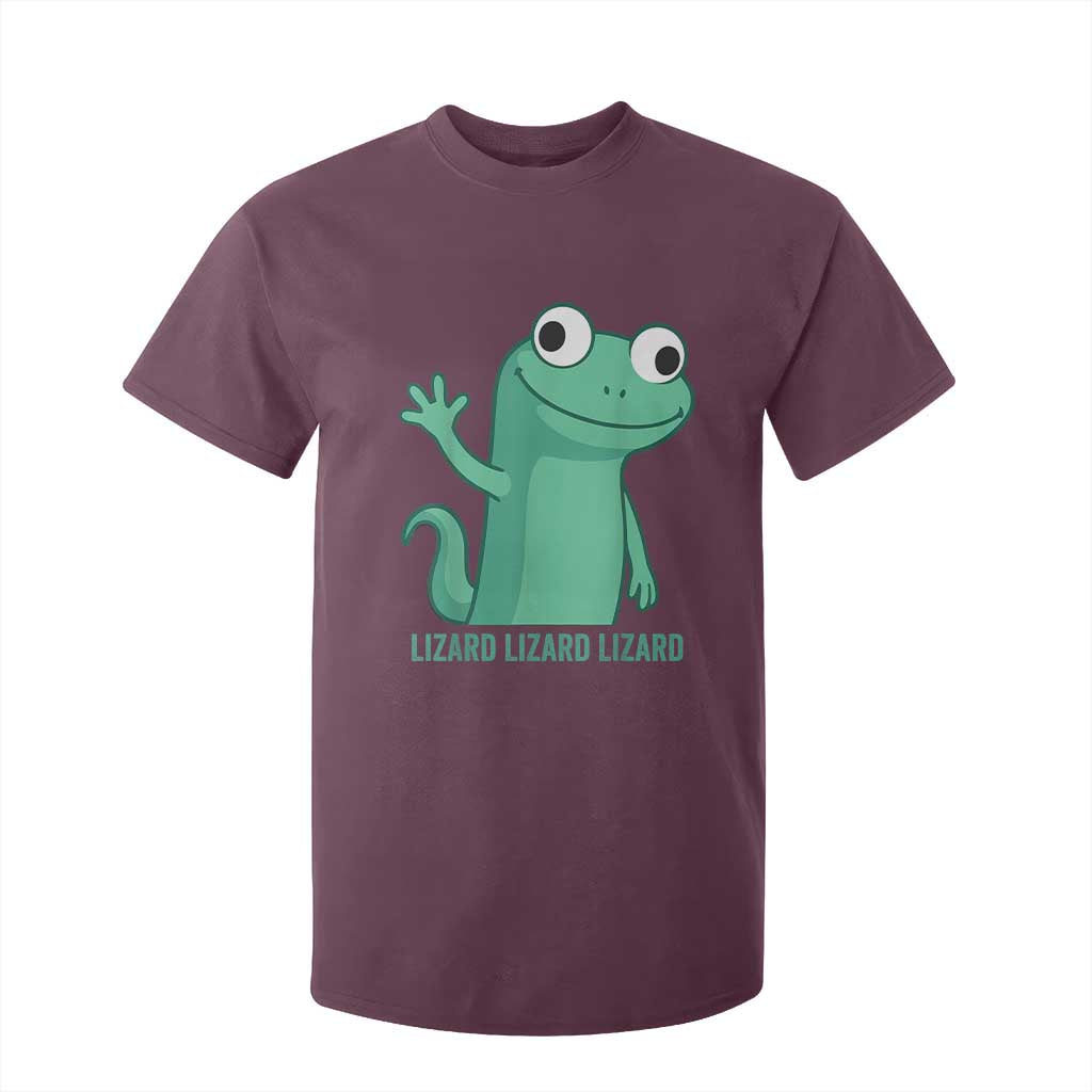 Funny Lizard Lizard Lizard T Shirt For Kid Cute Gecko Reptile Meme TS02 Maroon Print Your Wear